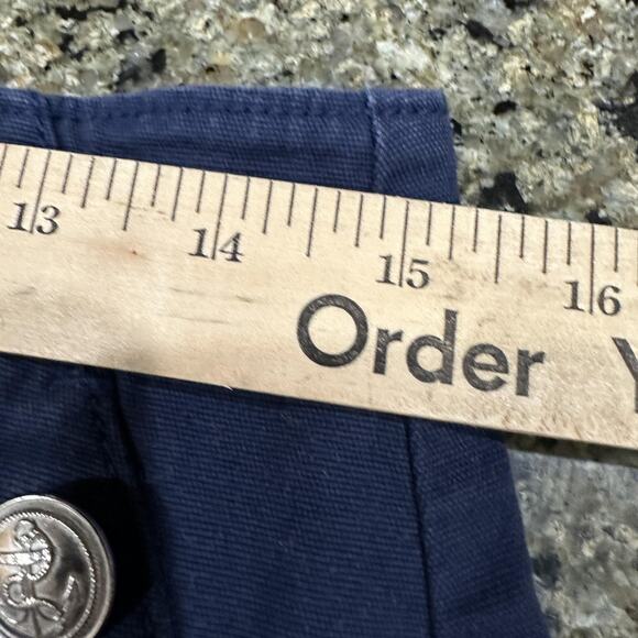 LOFT Skirt Size 6 Navy Blue Button Detail Mini Nautical Preppy Y2K Cotton Blend - Picture 7 of 7